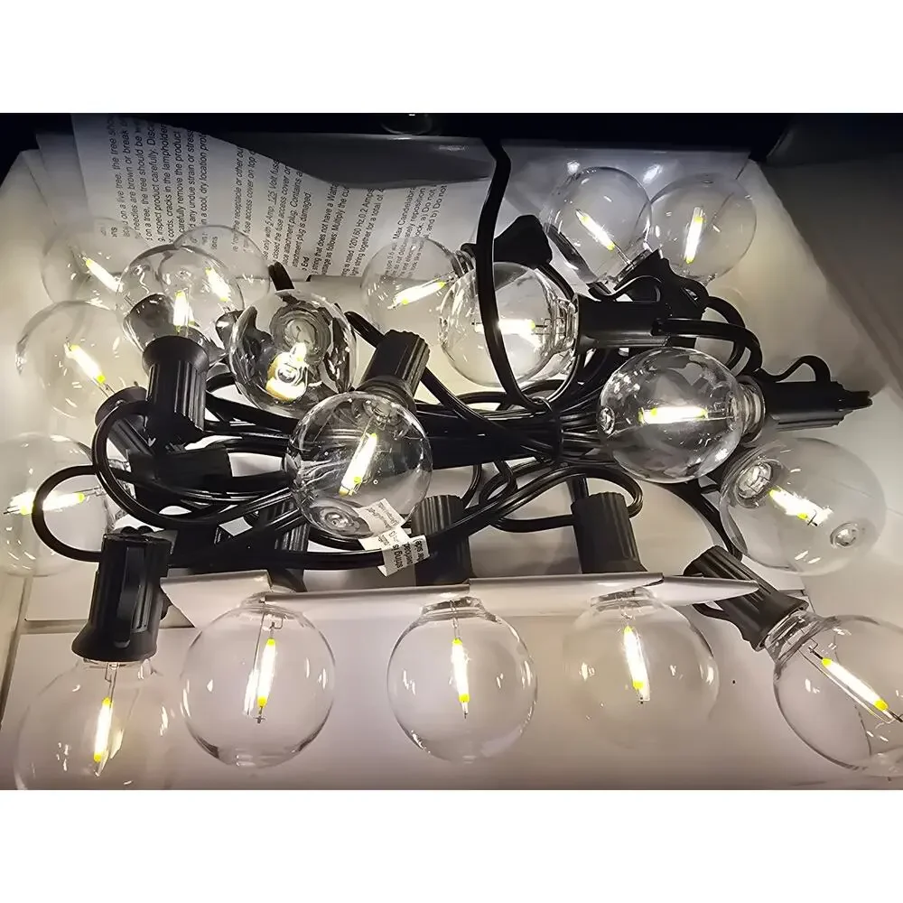 Room Essentials LED String Lights – Black Cord, Warm White - New in Box (Tested)